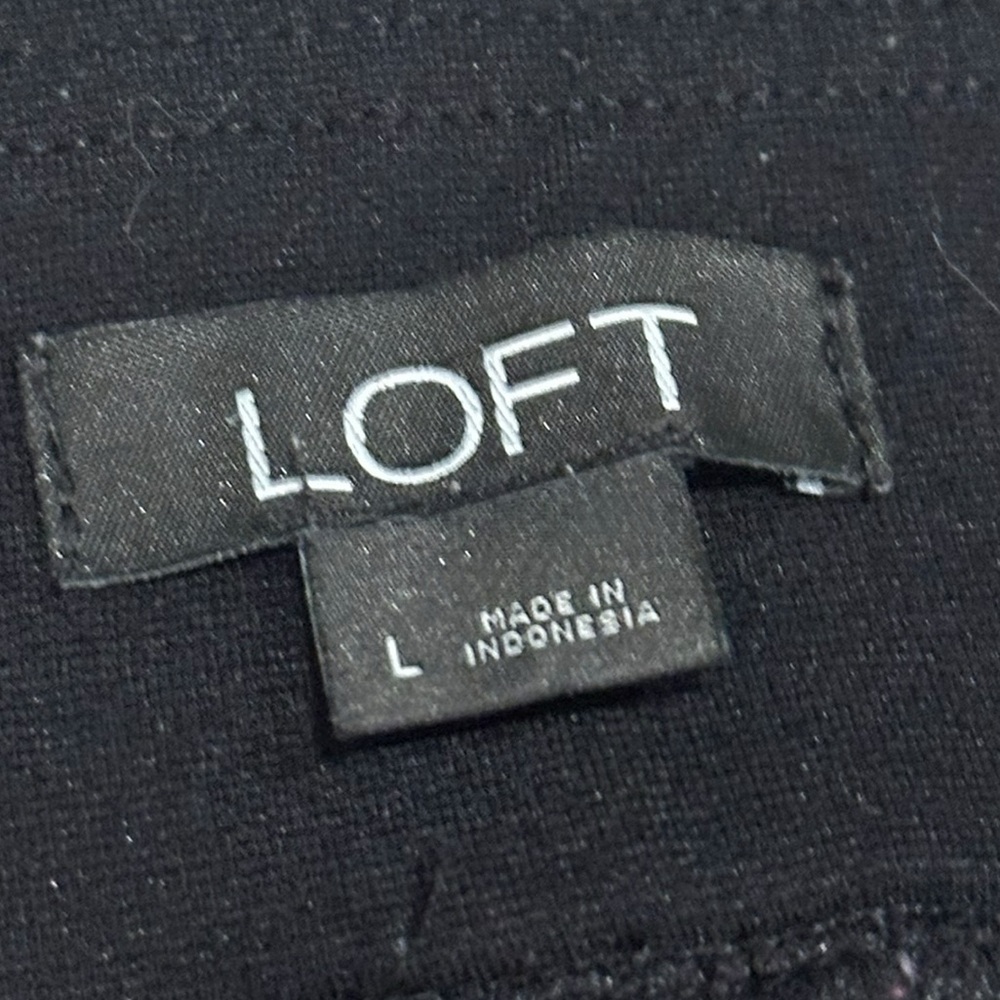 Loft Black Ponte Stretch Pull On Straight Ankle Pants - Size Large - Picture 10 of 15